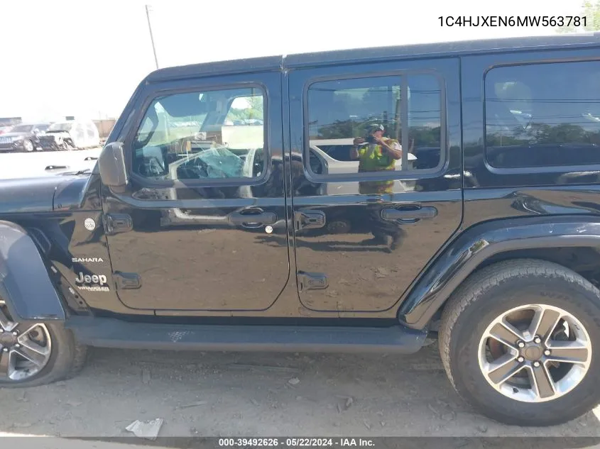 2021 Jeep Wrangler Unlimited Sahara VIN: 1C4HJXEN6MW563781 Lot: 39492626