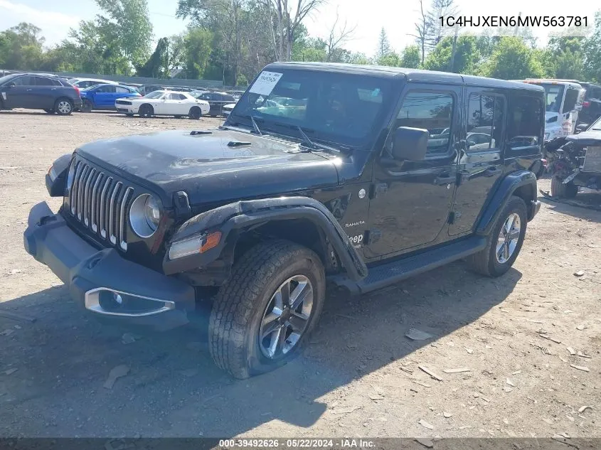 2021 Jeep Wrangler Unlimited Sahara VIN: 1C4HJXEN6MW563781 Lot: 39492626