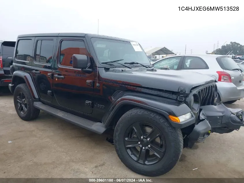 1C4HJXEG6MW513528 2021 Jeep Wrangler Unlimited Sahara Altitude 4X4