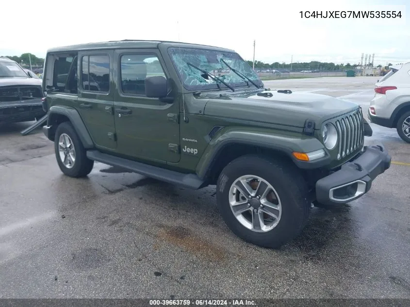 1C4HJXEG7MW535554 2021 Jeep Wrangler Unlimited Sahara 4X4