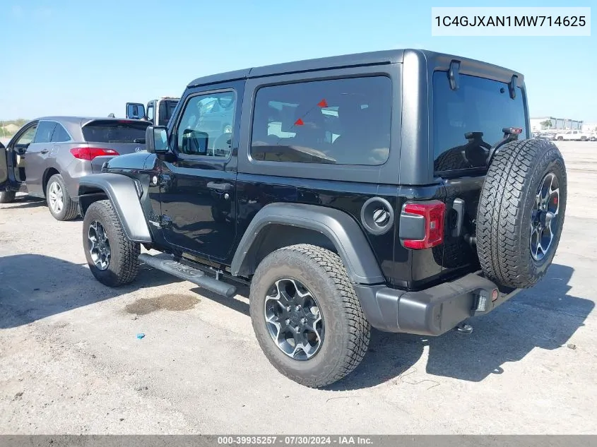 2021 Jeep Wrangler Sport S 4X4 VIN: 1C4GJXAN1MW714625 Lot: 39935257