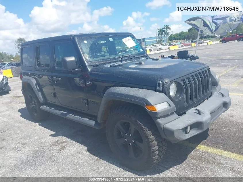 2021 Jeep Wrangler Unlimited Sport Altitude 4X4 VIN: 1C4HJXDN7MW718548 Lot: 39949381