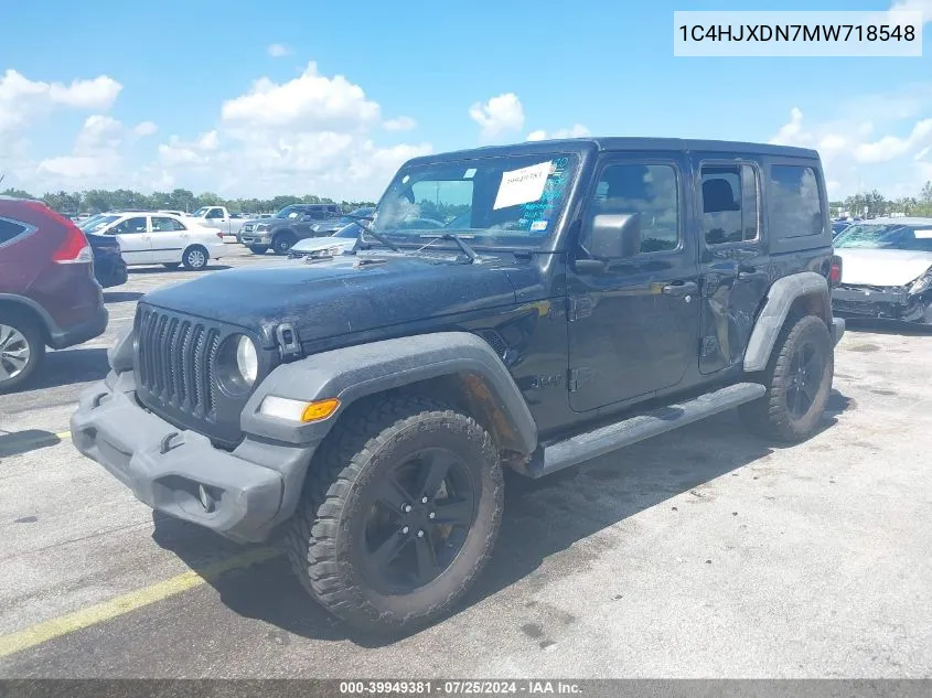 2021 Jeep Wrangler Unlimited Sport Altitude 4X4 VIN: 1C4HJXDN7MW718548 Lot: 39949381