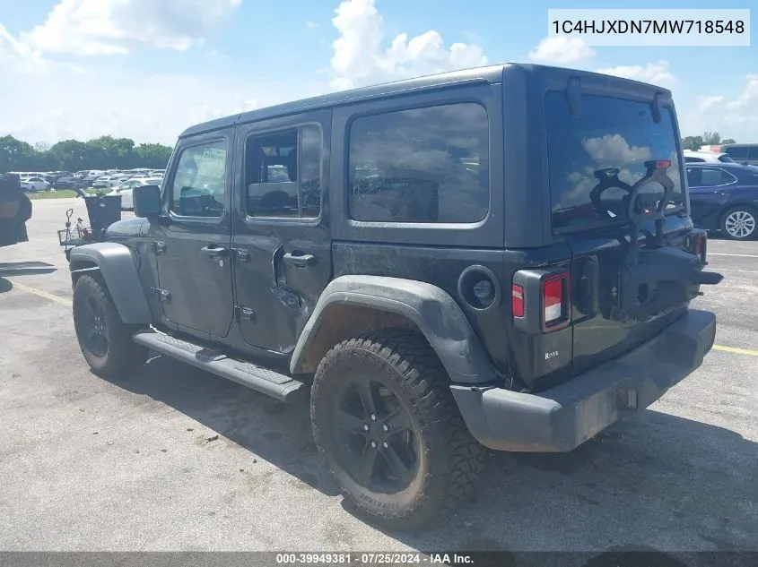 2021 Jeep Wrangler Unlimited Sport Altitude 4X4 VIN: 1C4HJXDN7MW718548 Lot: 39949381