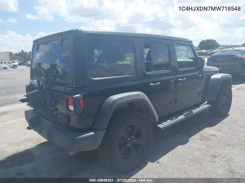 2021 Jeep Wrangler Unlimited Sport Altitude 4X4 VIN: 1C4HJXDN7MW718548 Lot: 39949381