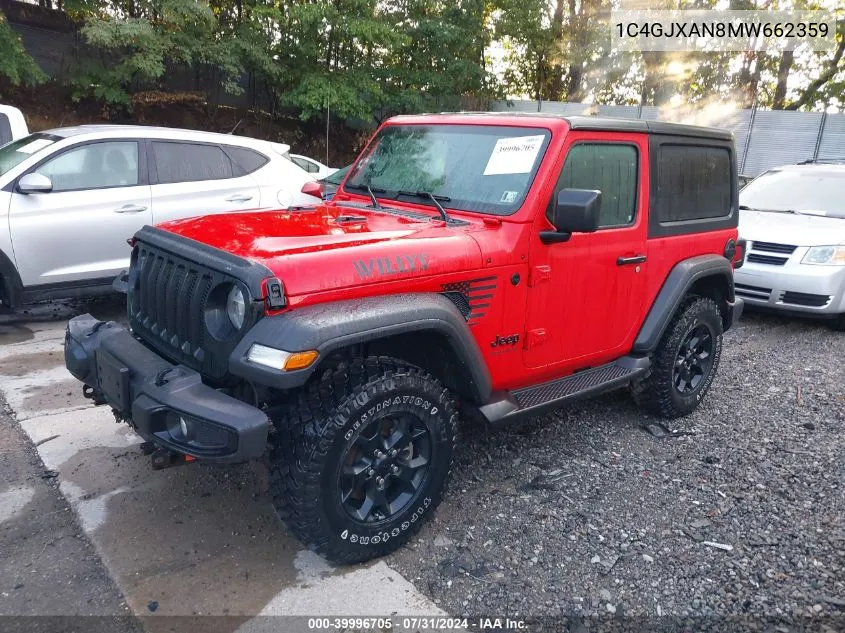 2021 Jeep Wrangler Sport VIN: 1C4GJXAN8MW662359 Lot: 39996705