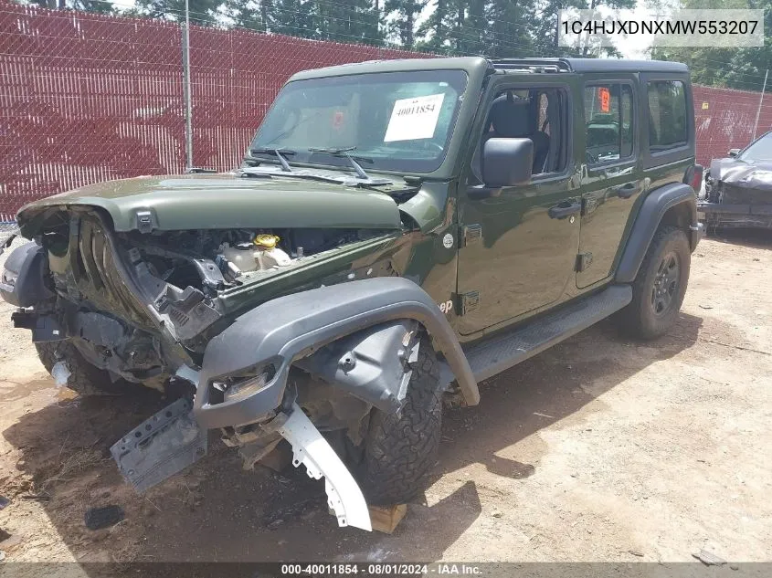 2021 Jeep Wrangler Unlimited Sport 4X4 VIN: 1C4HJXDNXMW553207 Lot: 40011854