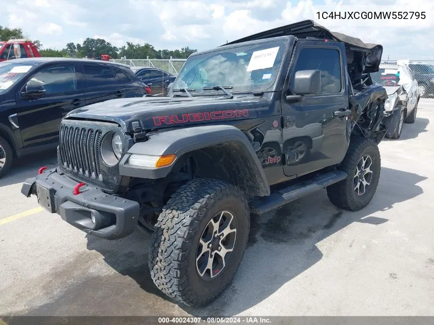 1C4HJXCG0MW552795 2021 Jeep Wrangler Rubicon 4X4