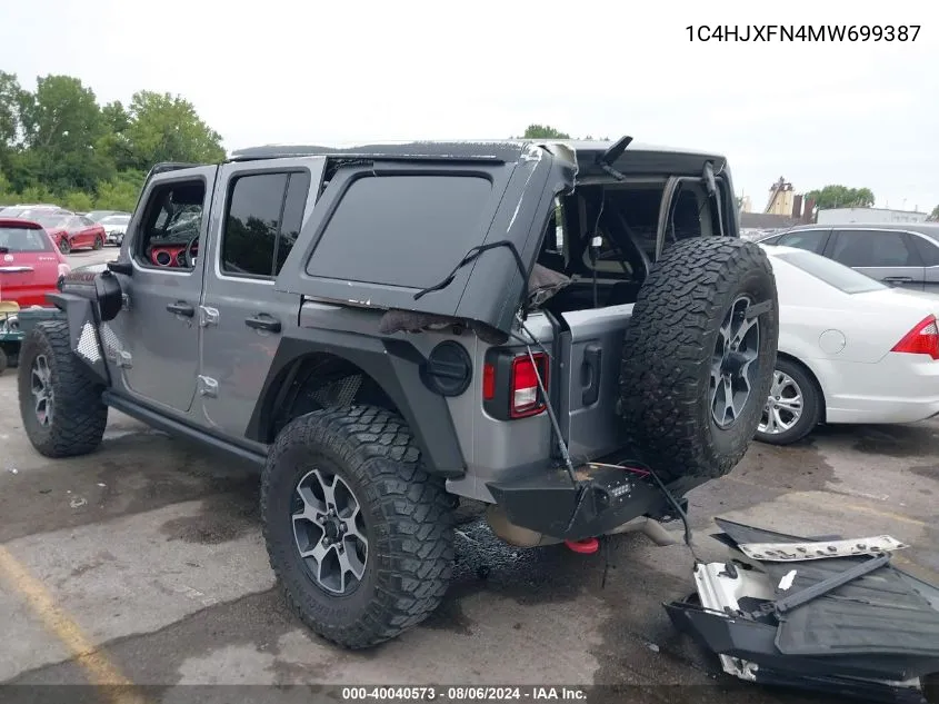 1C4HJXFN4MW699387 2021 Jeep Wrangler Unlimited Rubicon 4X4