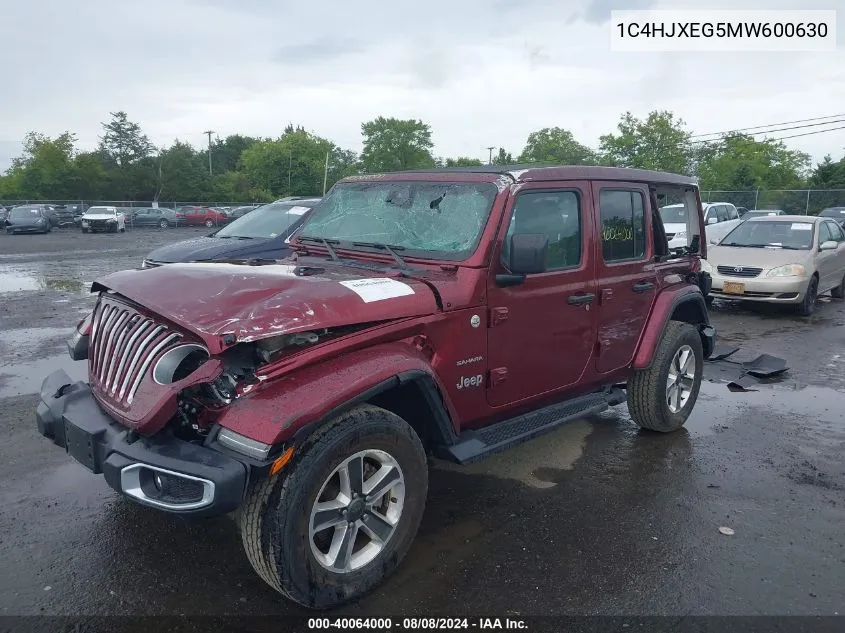 1C4HJXEG5MW600630 2021 Jeep Wrangler Unlimited Sahara 4X4