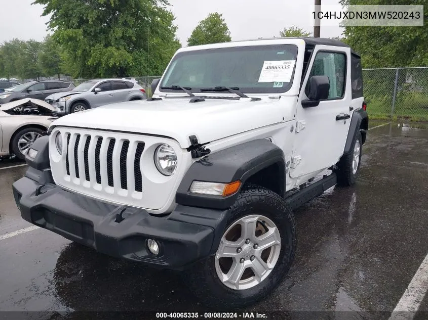 2021 Jeep Wrangler Unlimited 80Th Anniversary 4X4/Freedom 4X4/Islander 4X4/Sport 4X4/Sport Altitude 4X4/Sport S 4X4 VIN: 1C4HJXDN3MW520243 Lot: 40065335