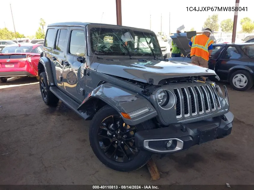 2021 Jeep Wrangler 4Xe Unlimited Sahara 4X4 VIN: 1C4JJXP67MW858041 Lot: 40110813