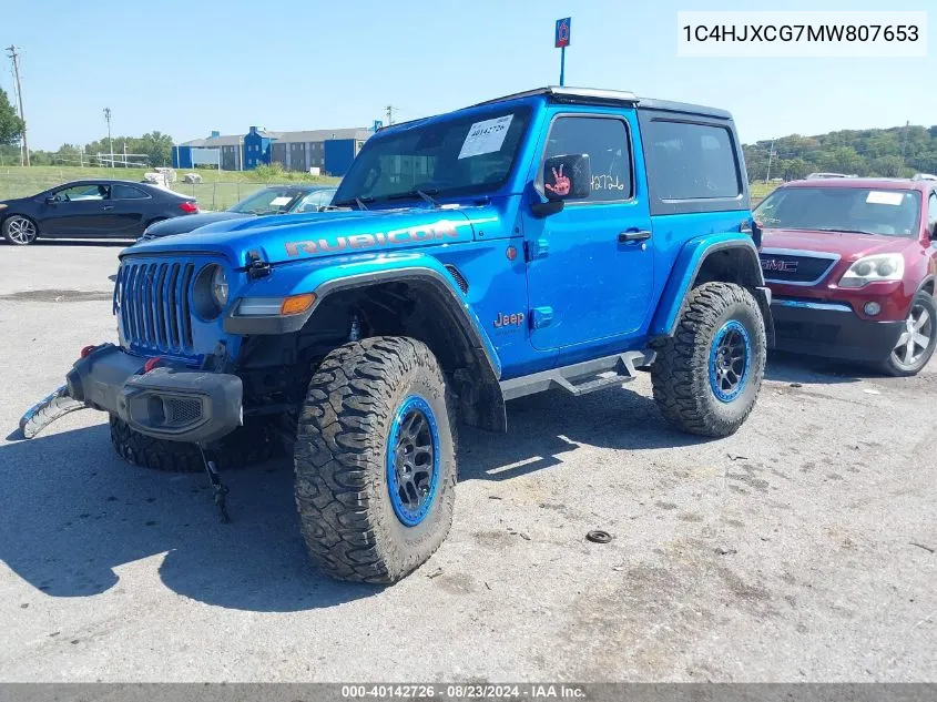 2021 Jeep Wrangler Rubicon 4X4 VIN: 1C4HJXCG7MW807653 Lot: 40142726