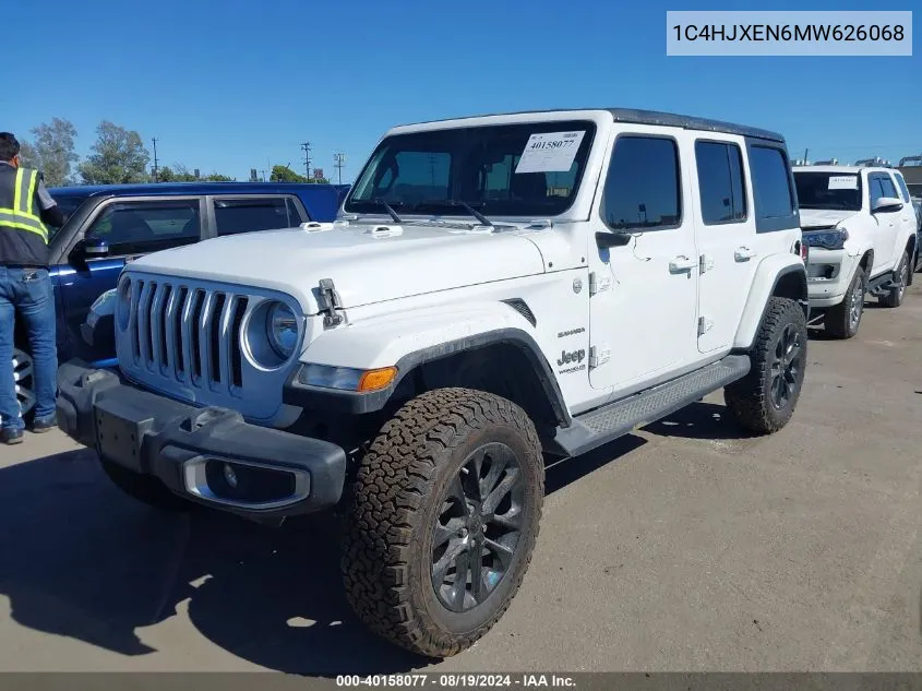 2021 Jeep Wrangler Unlimited Sahara 4X4 VIN: 1C4HJXEN6MW626068 Lot: 40158077