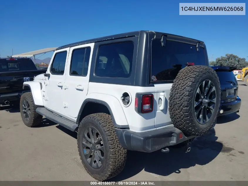 2021 Jeep Wrangler Unlimited Sahara 4X4 VIN: 1C4HJXEN6MW626068 Lot: 40158077