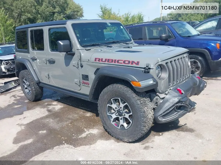 1C4HJXFN5MW701180 2021 Jeep Wrangler Unlimited Rubicon 4X4