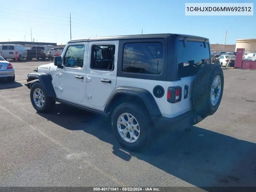 2021 Jeep Wrangler Unlimited Islander 4X4 VIN: 1C4HJXDG6MW692512 Lot: 40171041