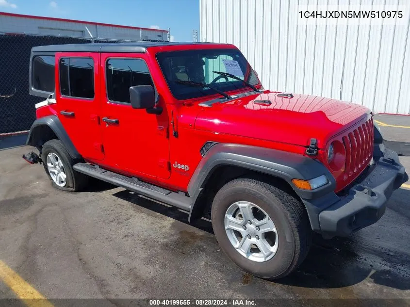 2021 Jeep Wrangler Unlimited Sport S 4X4 VIN: 1C4HJXDN5MW510975 Lot: 40199555