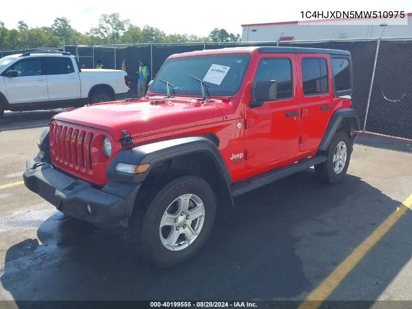 2021 Jeep Wrangler Unlimited Sport S 4X4 VIN: 1C4HJXDN5MW510975 Lot: 40199555