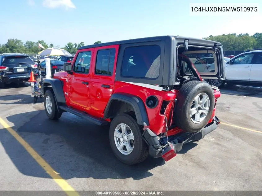 2021 Jeep Wrangler Unlimited Sport S 4X4 VIN: 1C4HJXDN5MW510975 Lot: 40199555