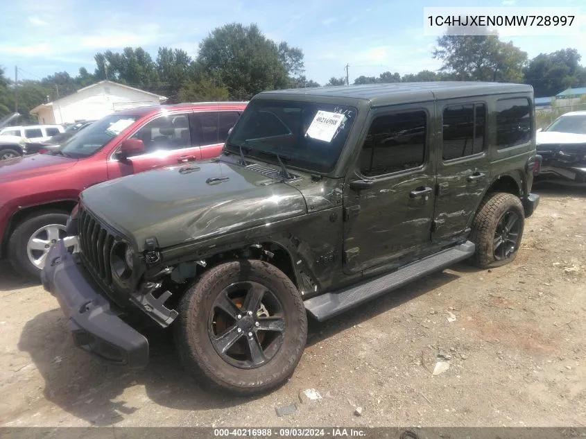 1C4HJXEN0MW728997 2021 Jeep Wrangler Unlimited Sahara Altitude 4X4