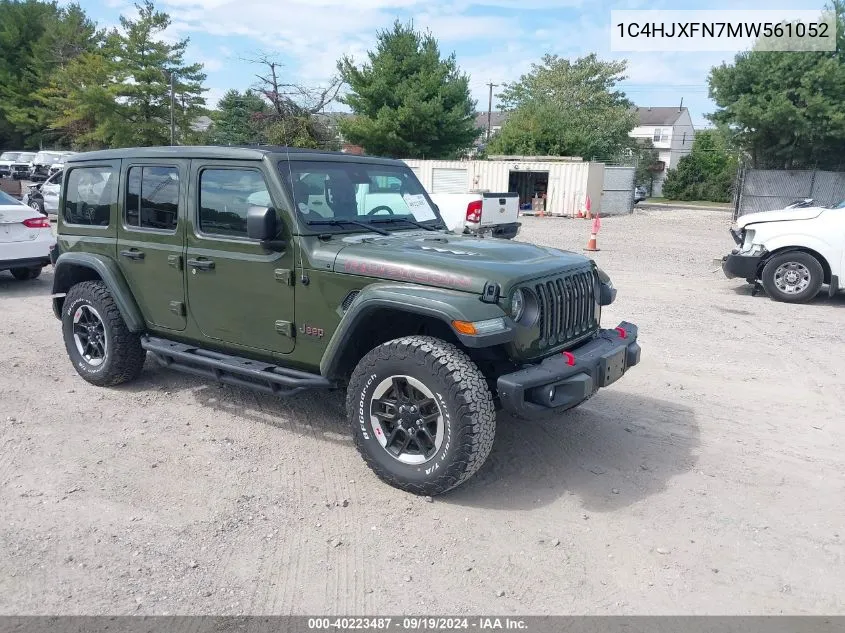 2021 Jeep Wrangler Unlimited Rubicon 4X4 VIN: 1C4HJXFN7MW561052 Lot: 40223487