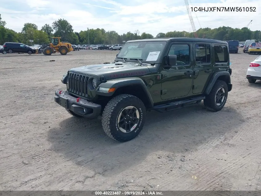 2021 Jeep Wrangler Unlimited Rubicon 4X4 VIN: 1C4HJXFN7MW561052 Lot: 40223487