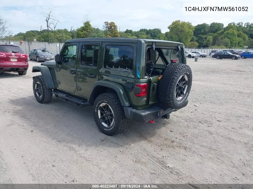 2021 Jeep Wrangler Unlimited Rubicon 4X4 VIN: 1C4HJXFN7MW561052 Lot: 40223487