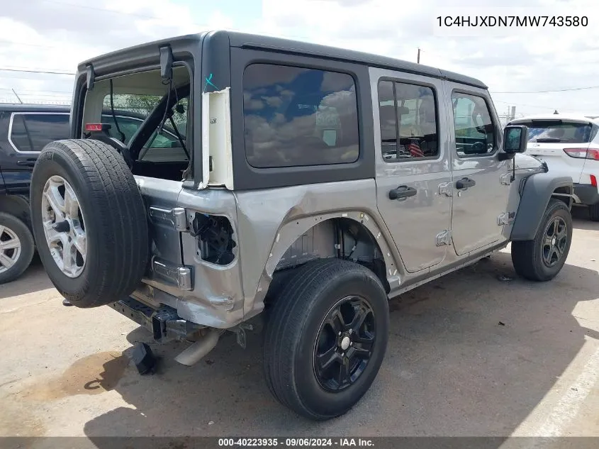 2021 Jeep Wrangler Unlimited Sport S 4X4 VIN: 1C4HJXDN7MW743580 Lot: 40223935