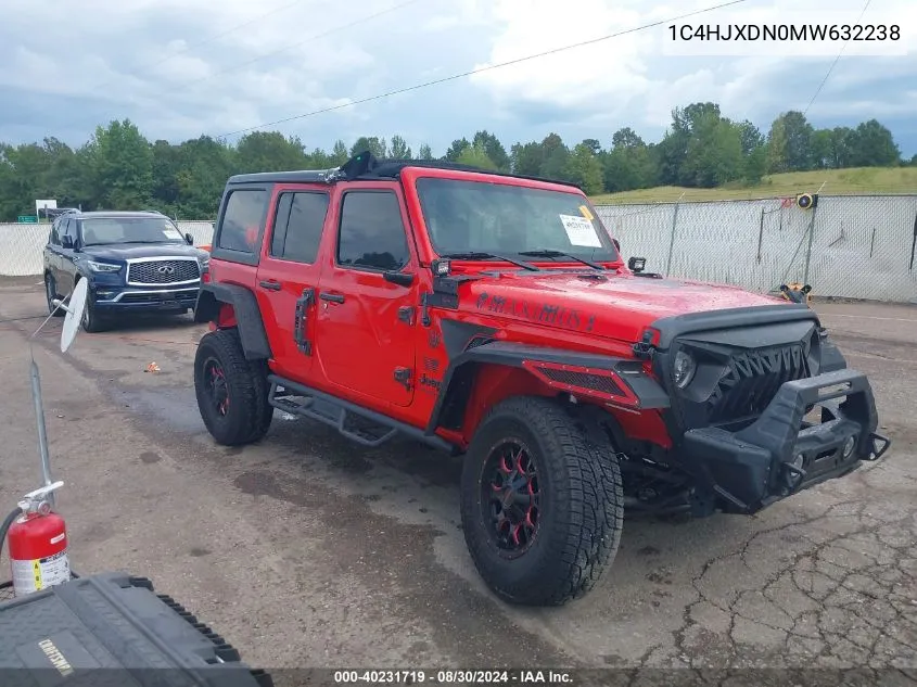 2021 Jeep Wrangler Unlimited Freedom 4X4 VIN: 1C4HJXDN0MW632238 Lot: 40231719