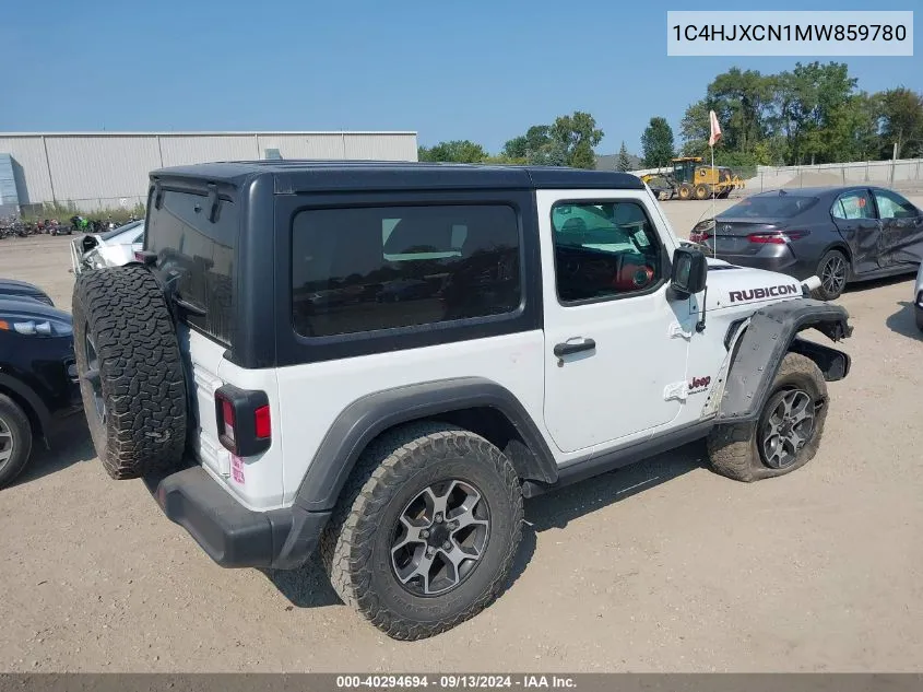 2021 Jeep Wrangler Rubicon 4X4 VIN: 1C4HJXCN1MW859780 Lot: 40294694