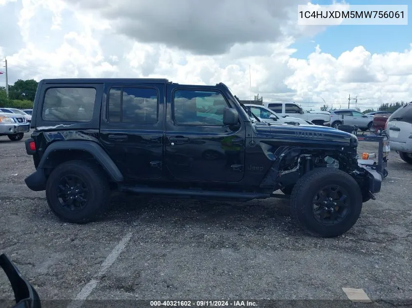 2021 Jeep Wrangler Unlimited Sport VIN: 1C4HJXDM5MW756061 Lot: 40321602