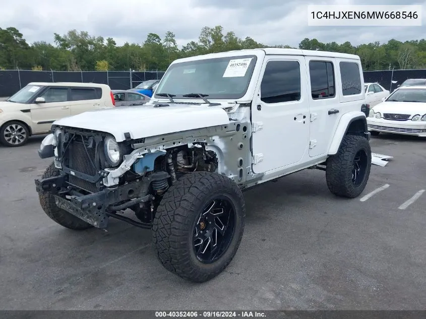 2021 Jeep Wrangler Unlimited Sahara Altitude 4X4 VIN: 1C4HJXEN6MW668546 Lot: 40352406