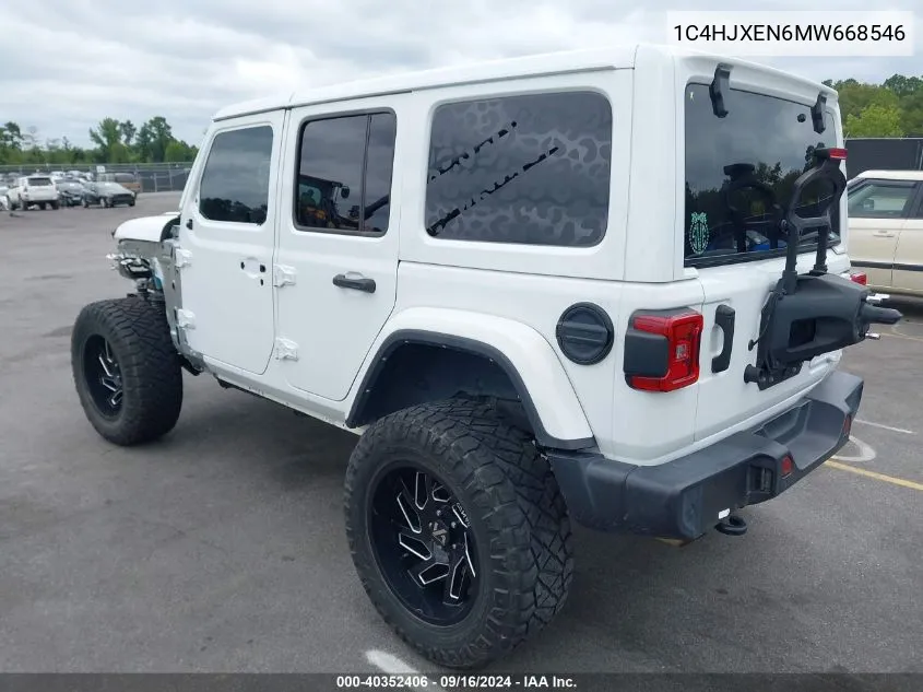 2021 Jeep Wrangler Unlimited Sahara Altitude 4X4 VIN: 1C4HJXEN6MW668546 Lot: 40352406