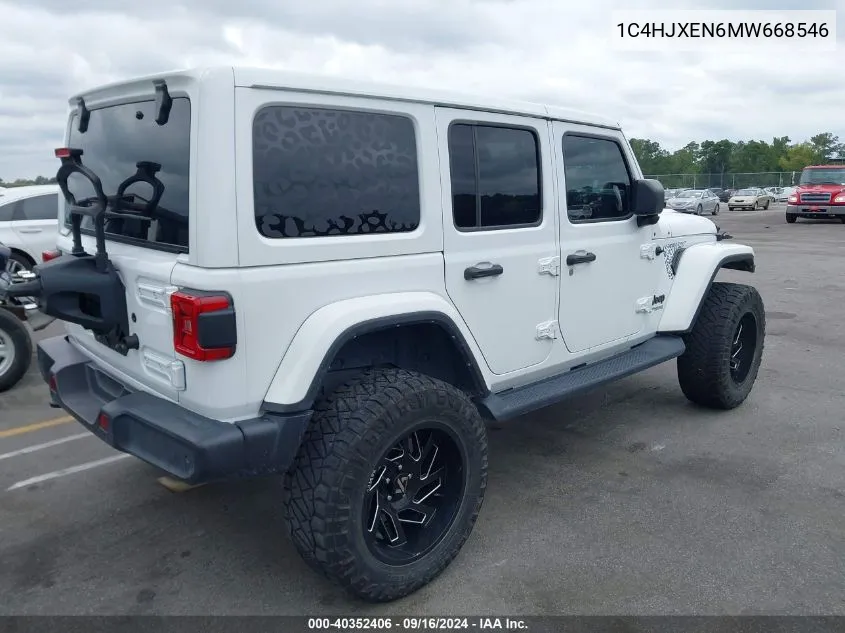 2021 Jeep Wrangler Unlimited Sahara Altitude 4X4 VIN: 1C4HJXEN6MW668546 Lot: 40352406