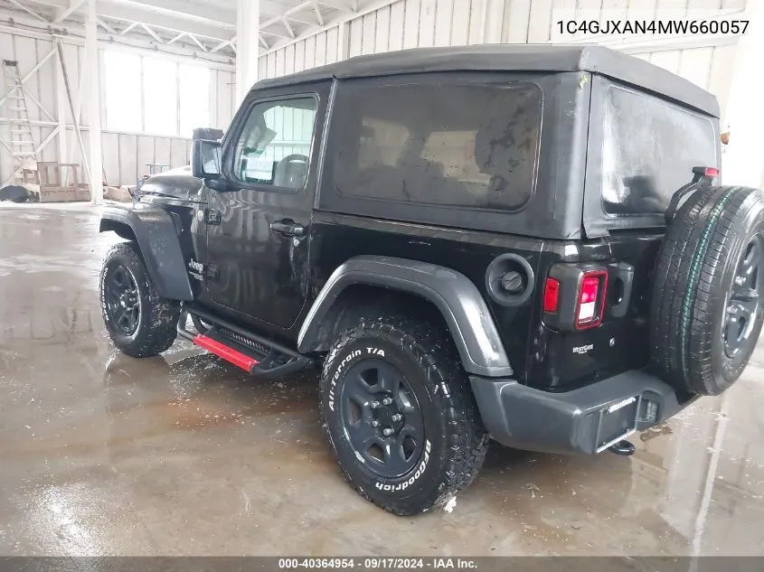 1C4GJXAN4MW660057 2021 Jeep Wrangler Sport 4X4