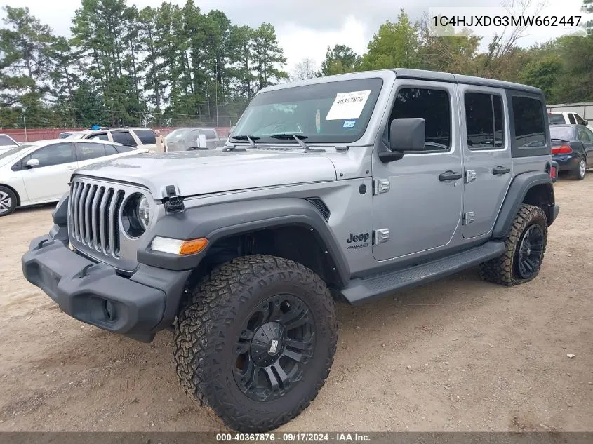 2021 Jeep Wrangler Unlimited Sport Altitude 4X4 VIN: 1C4HJXDG3MW662447 Lot: 40367876