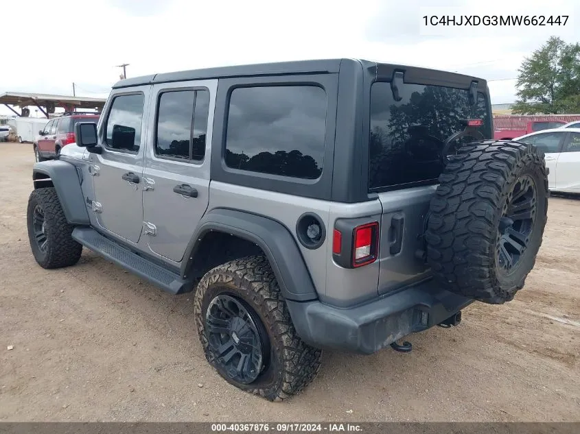 1C4HJXDG3MW662447 2021 Jeep Wrangler Unlimited Sport Altitude 4X4