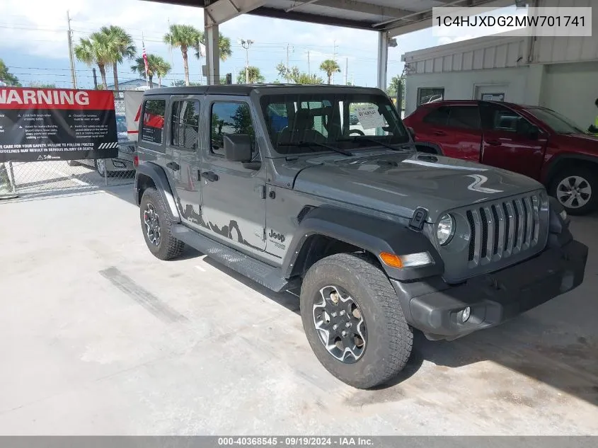 1C4HJXDG2MW701741 2021 Jeep Wrangler Unlimited Sport S 4X4