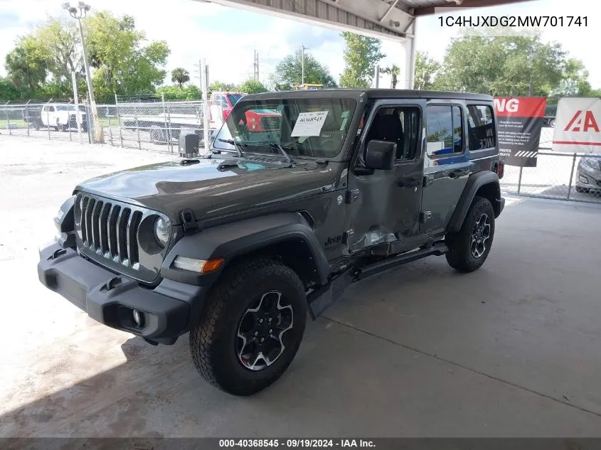 1C4HJXDG2MW701741 2021 Jeep Wrangler Unlimited Sport S 4X4