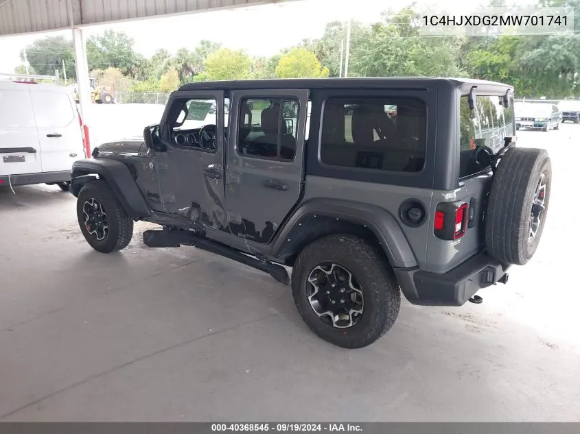 2021 Jeep Wrangler Unlimited Sport S 4X4 VIN: 1C4HJXDG2MW701741 Lot: 40368545