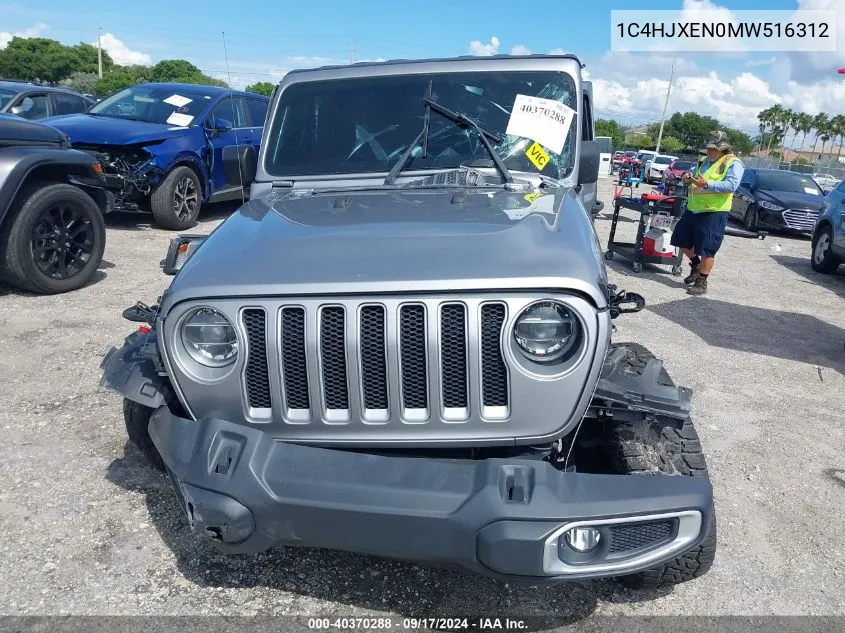 2021 Jeep Wrangler Unlimited Sahara 4X4 VIN: 1C4HJXEN0MW516312 Lot: 40370288