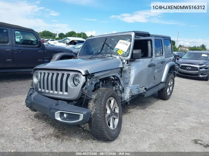 2021 Jeep Wrangler Unlimited Sahara 4X4 VIN: 1C4HJXEN0MW516312 Lot: 40370288