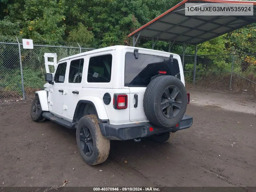 1C4HJXEG3MW535924 2021 Jeep Wrangler Unlimited Sahara Altitude 4X4