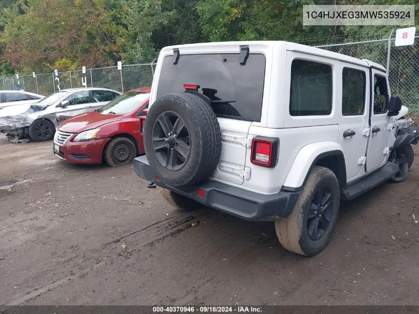 2021 Jeep Wrangler Unlimited Sahara Altitude 4X4 VIN: 1C4HJXEG3MW535924 Lot: 40370946