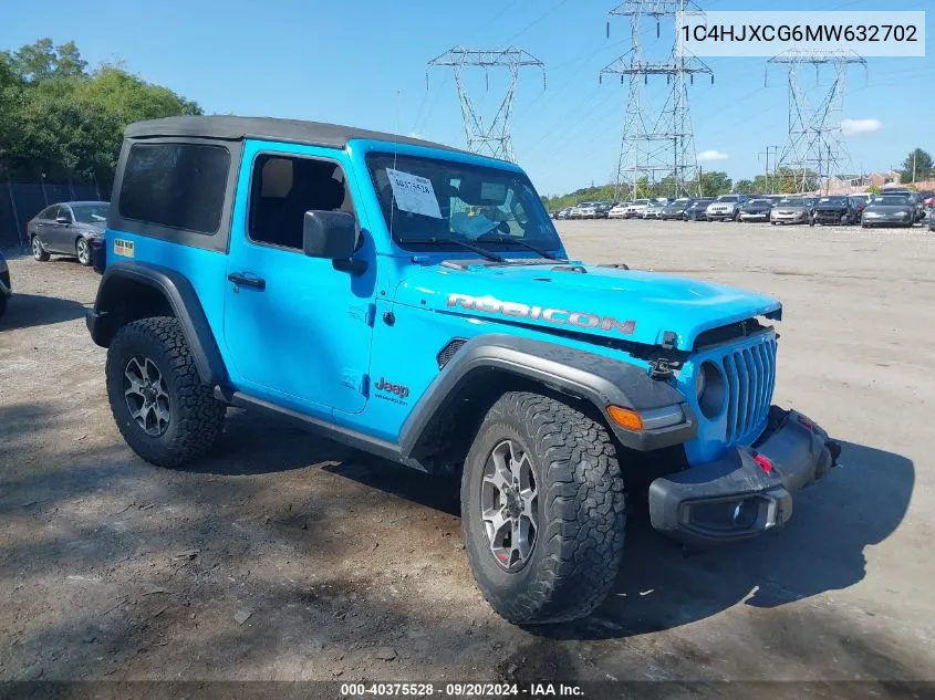 2021 Jeep Wrangler Rubicon 4X4 VIN: 1C4HJXCG6MW632702 Lot: 40375528