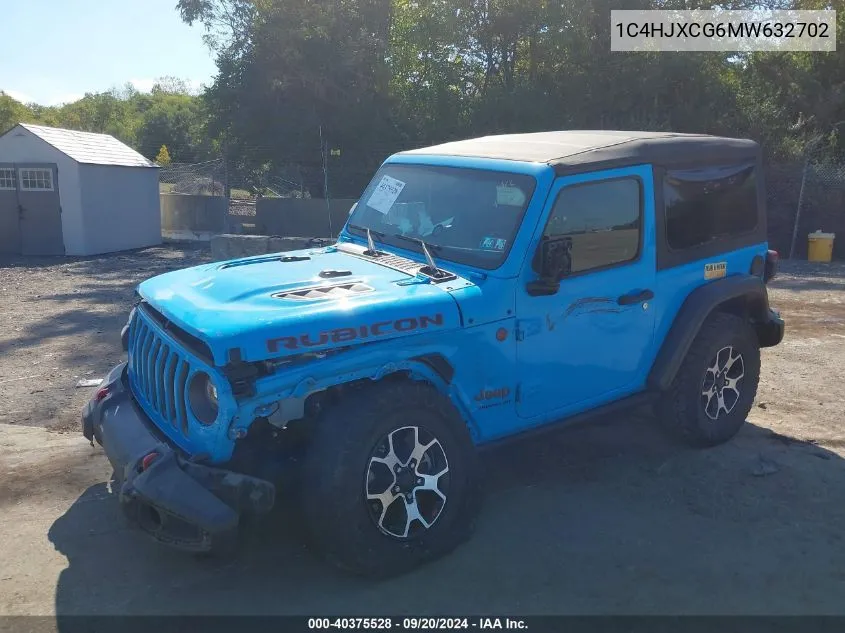 2021 Jeep Wrangler Rubicon 4X4 VIN: 1C4HJXCG6MW632702 Lot: 40375528