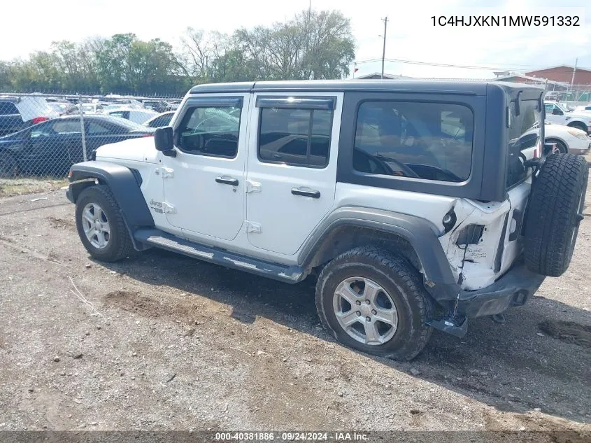 2021 Jeep Wrangler Unlimited Sport Rhd 4X4 VIN: 1C4HJXKN1MW591332 Lot: 40381886