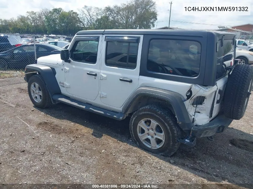 2021 Jeep Wrangler Unlimited Sport Rhd 4X4 VIN: 1C4HJXKN1MW591332 Lot: 40381886