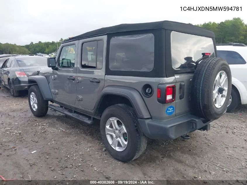 2021 Jeep Wrangler Unlimited Sport S 4X4 VIN: 1C4HJXDN5MW594781 Lot: 40636598